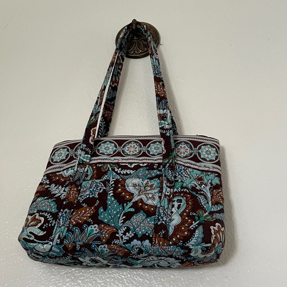 Vera Bradley Glenna Satchel Bag Night and Day Quilted Floral Paisley Tote